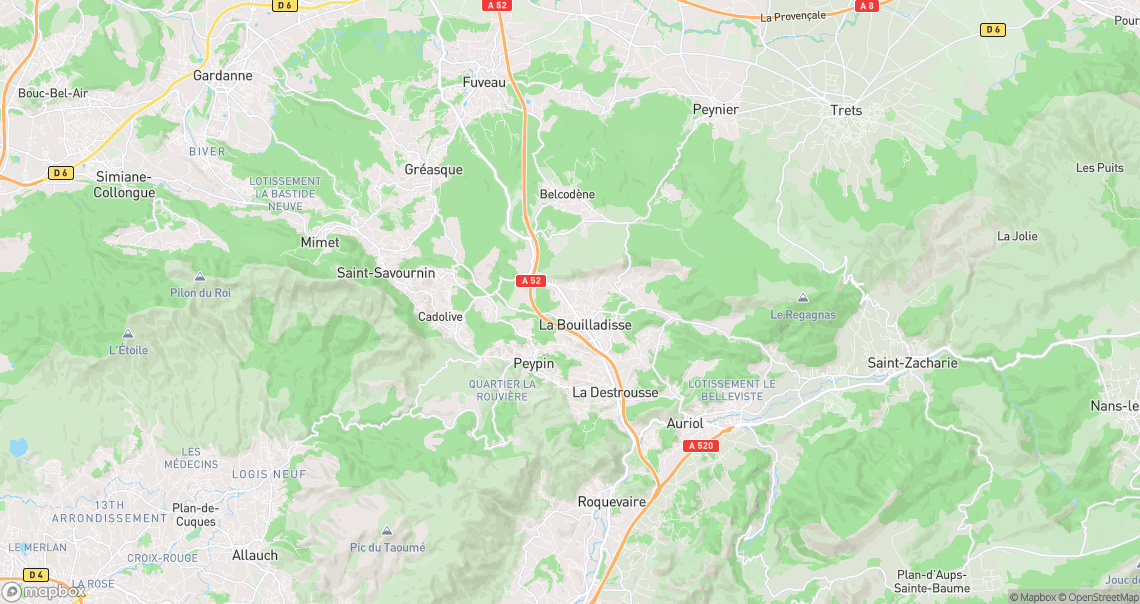 Localisation de la voiture à La Bouilladisse