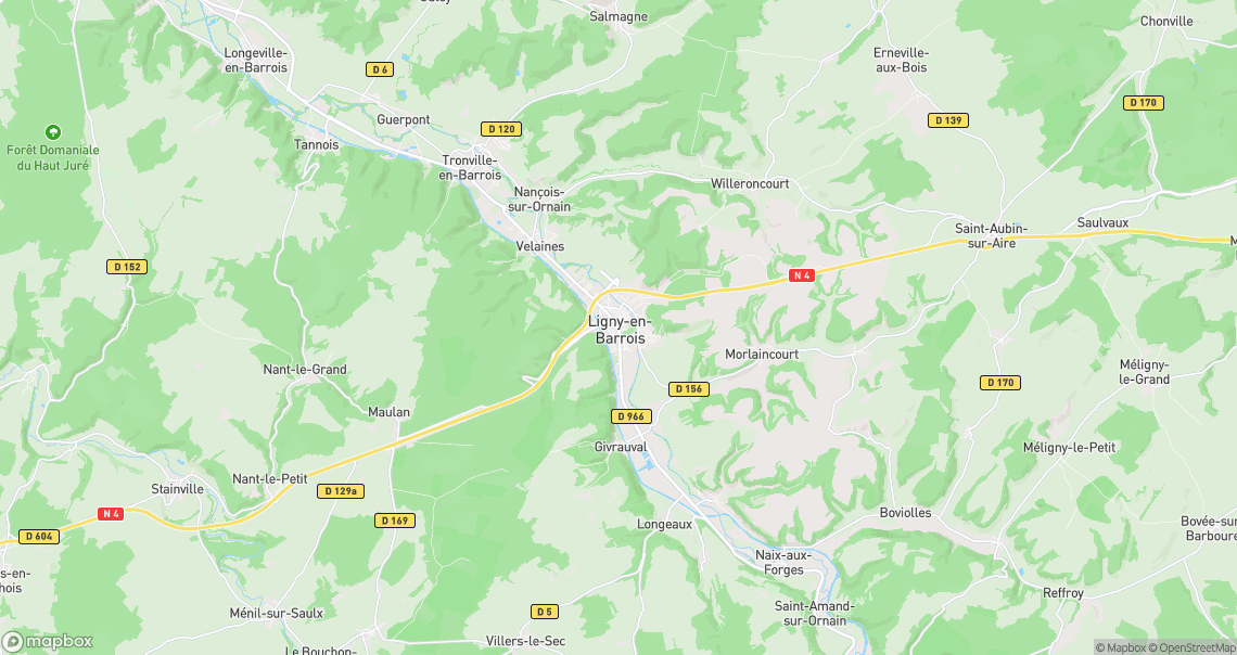 Localisation de la voiture à Ligny-en-Barrois