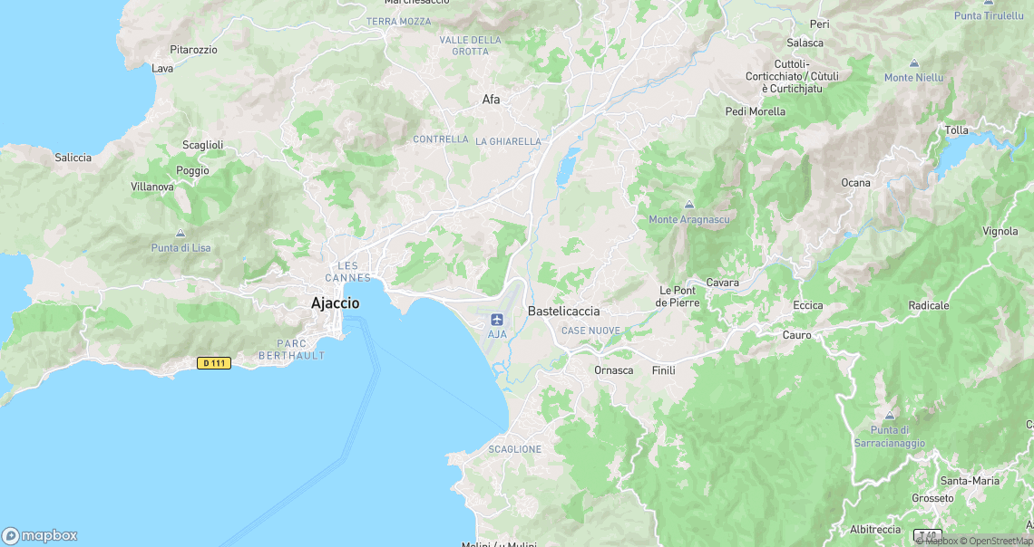 Localisation de la voiture à Ajaccio
