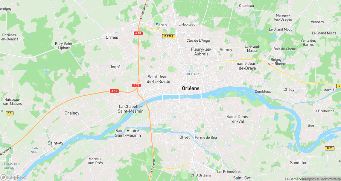 Localisation de la voiture à Orléans