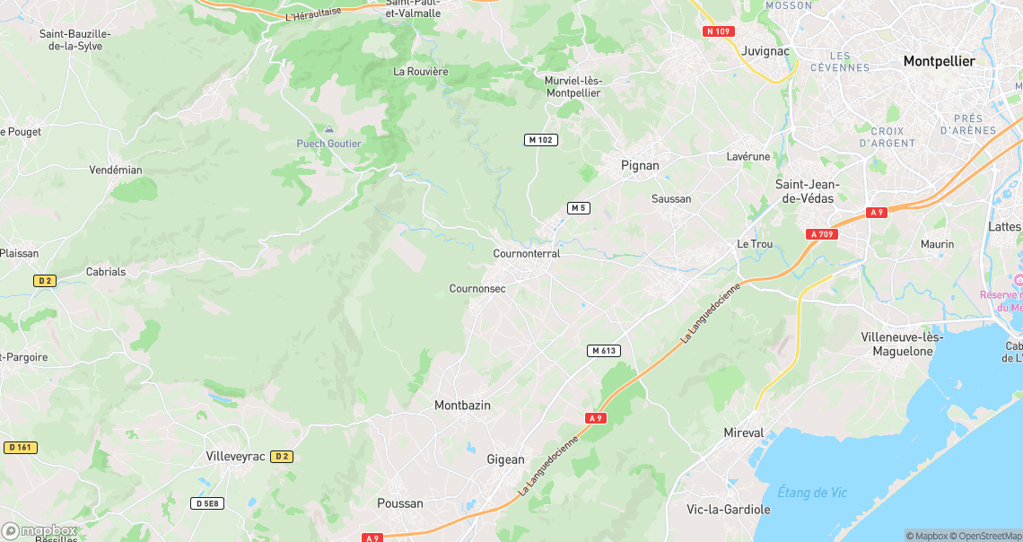 Localisation de la voiture à Cournonterral