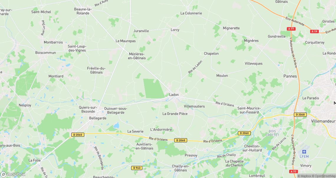 Localisation de la voiture à Ladon