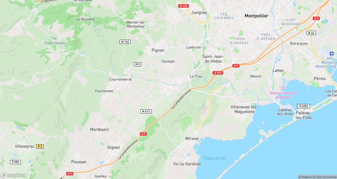 Localisation de la voiture à Fabrègues