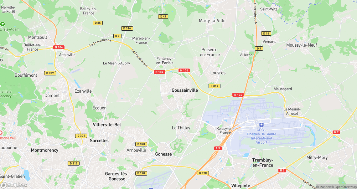 Localisation de la voiture à Goussainville