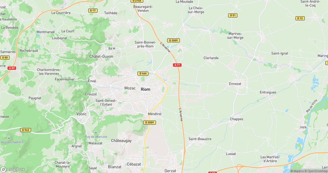 Localisation de la voiture à Riom