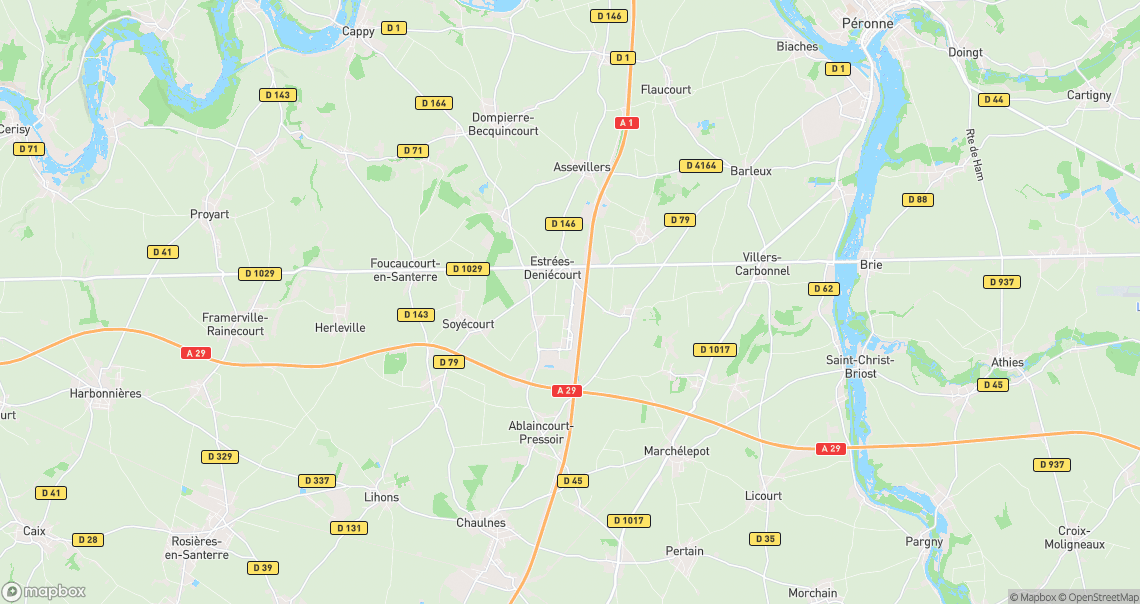 Localisation de la voiture à Estrées-Deniécourt