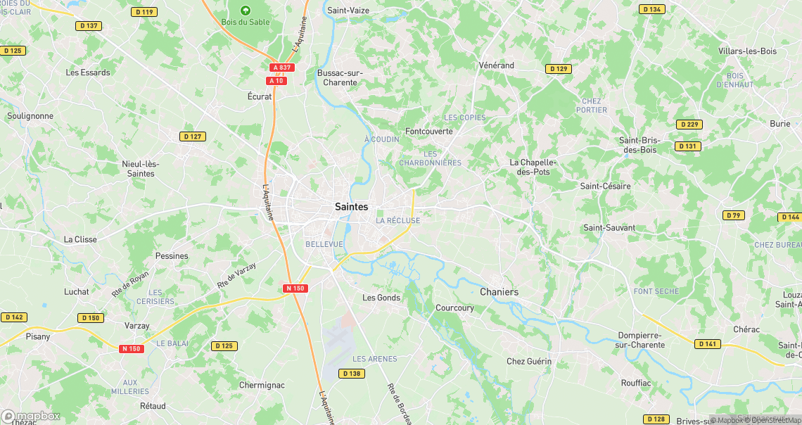 Localisation de la voiture à Saintes