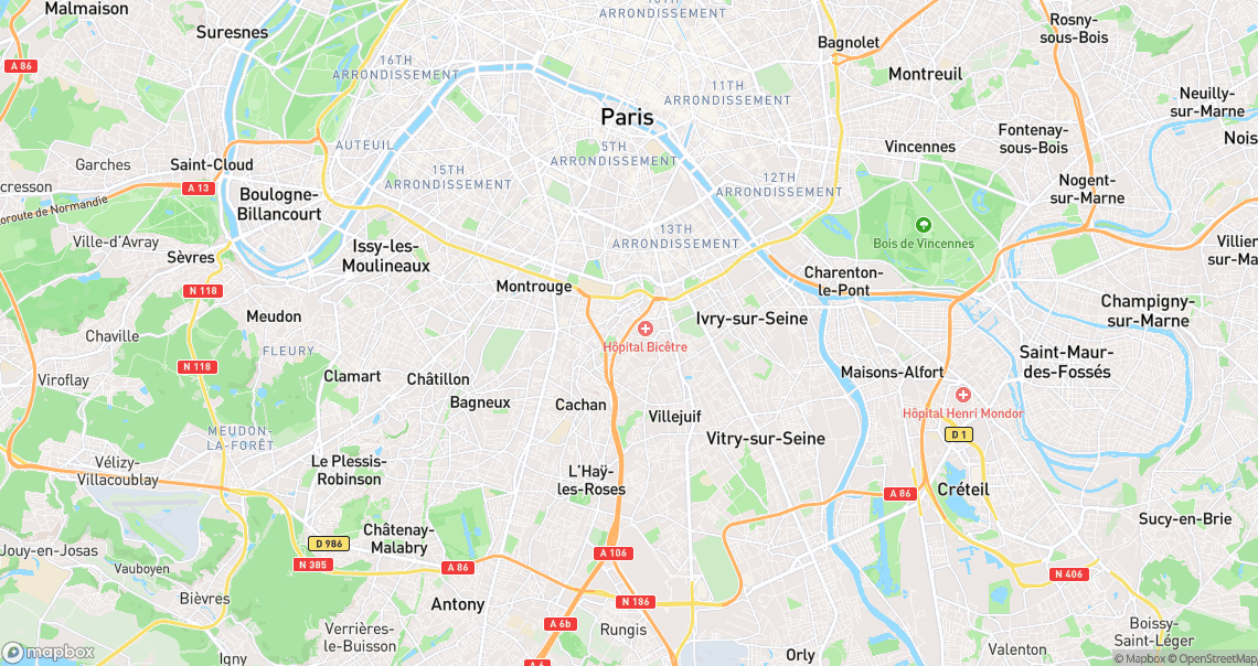 Localisation de la voiture à Le Kremlin-Bicêtre