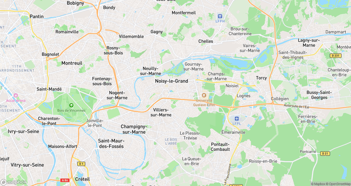 Localisation de la voiture à Noisy-le-Grand