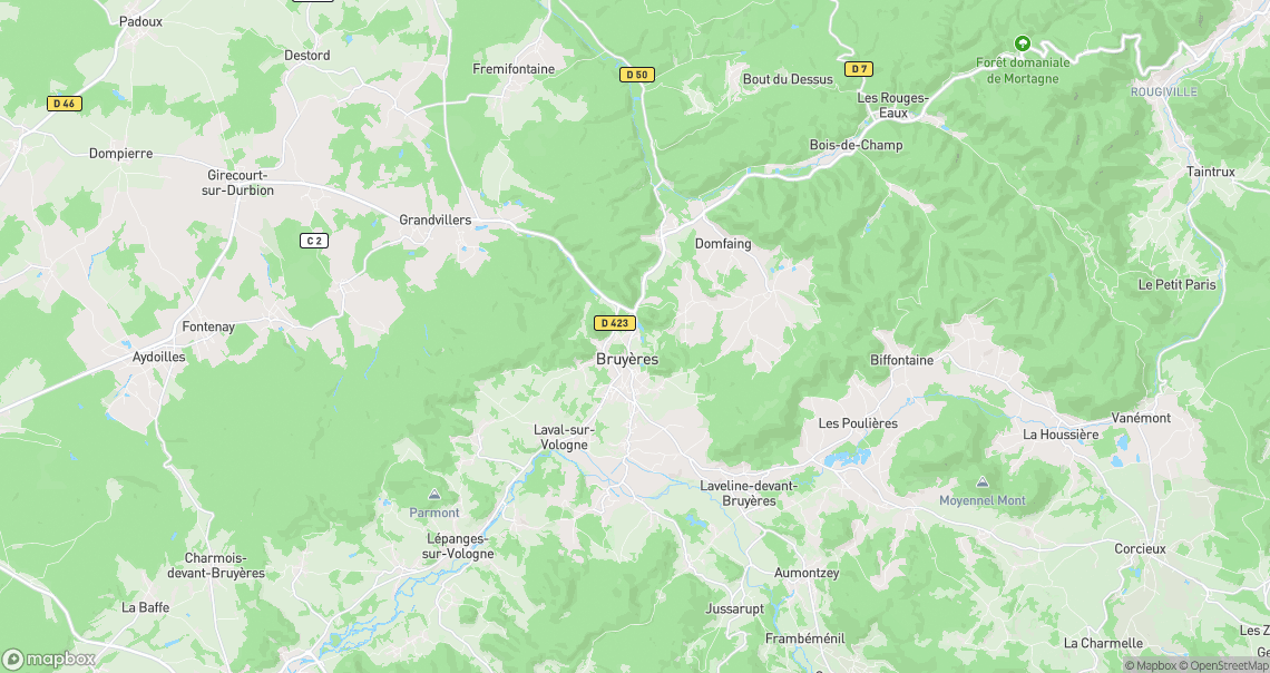 Localisation de la voiture à Bruyères