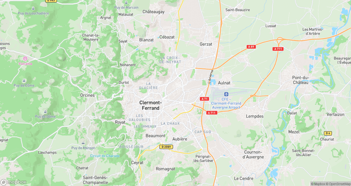 Localisation de la voiture à Clermont-Ferrand