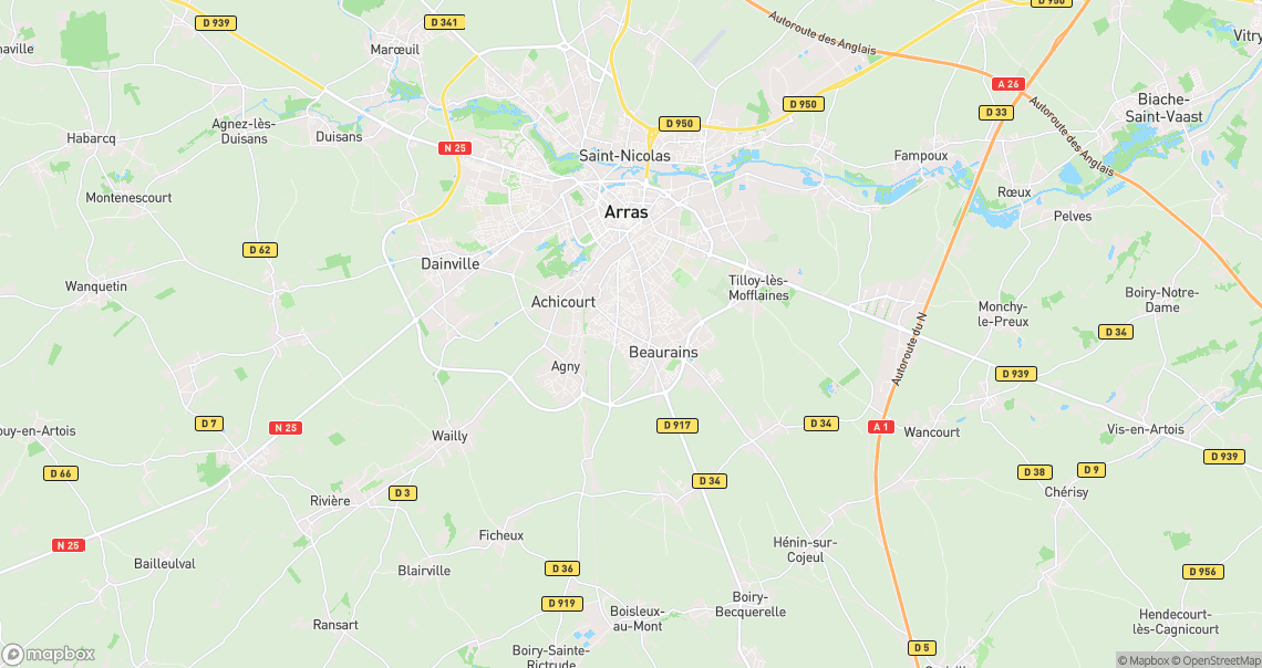Localisation de la voiture à Beaurains