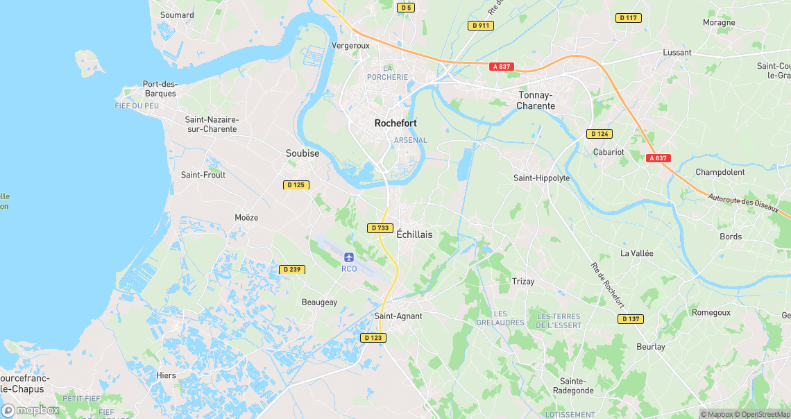 Localisation de la voiture à Échillais