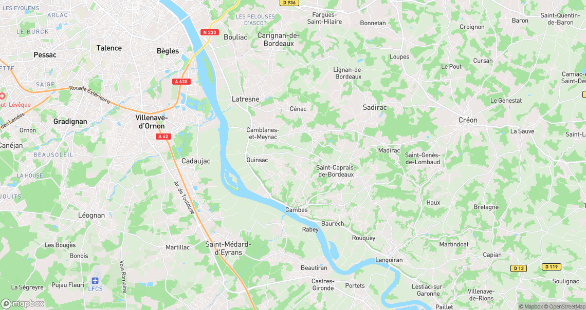 Localisation de la voiture à Quinsac