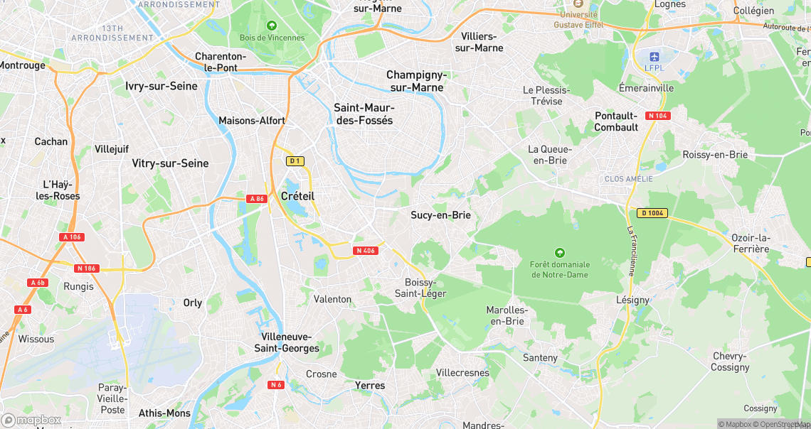 Localisation de la voiture à Sucy-en-Brie