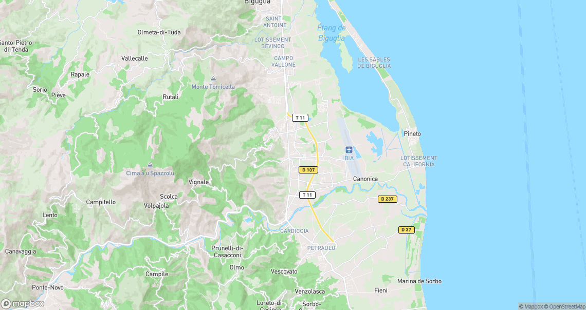 Localisation de la voiture à Borgo