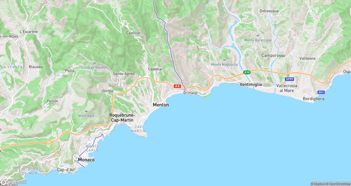 Localisation de la voiture à Menton