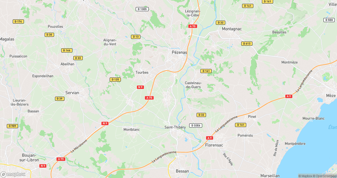 Localisation de la voiture à Pézenas