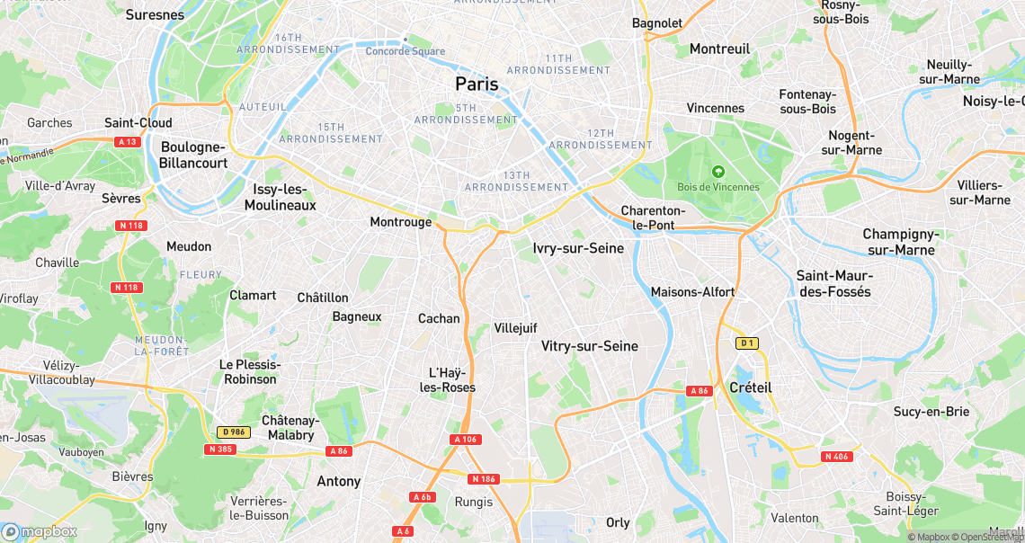 Localisation de la voiture à Villejuif
