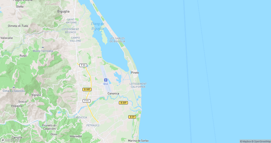 Localisation de la voiture à Lucciana