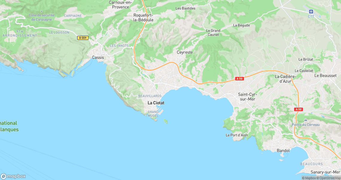 Localisation de la voiture à La Ciotat