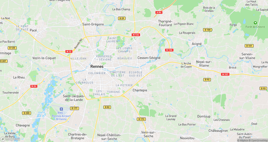 Localisation de la voiture à Cesson-Sévigné