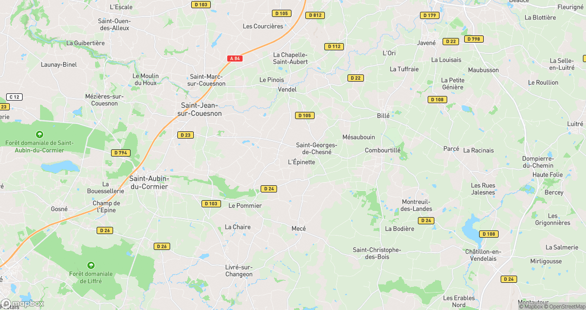 Localisation de la voiture à Rives-du-Couesnon