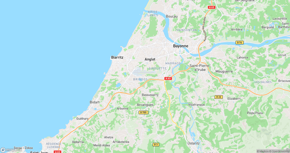 Localisation de la voiture à Anglet