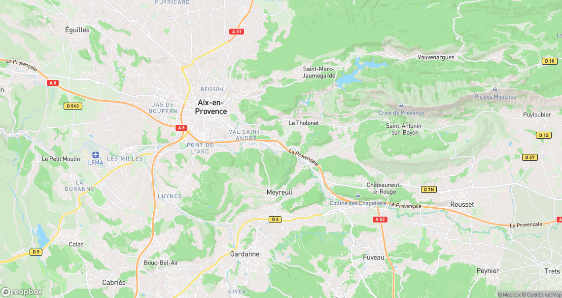 Localisation de la voiture à Le Tholonet