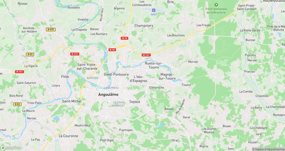 Localisation de la voiture à L'Isle-d'Espagnac