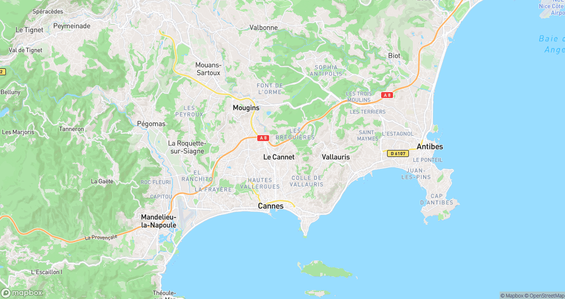 Localisation de la voiture à Le Cannet