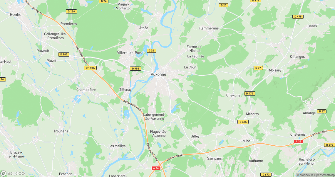 Localisation de la voiture à Auxonne