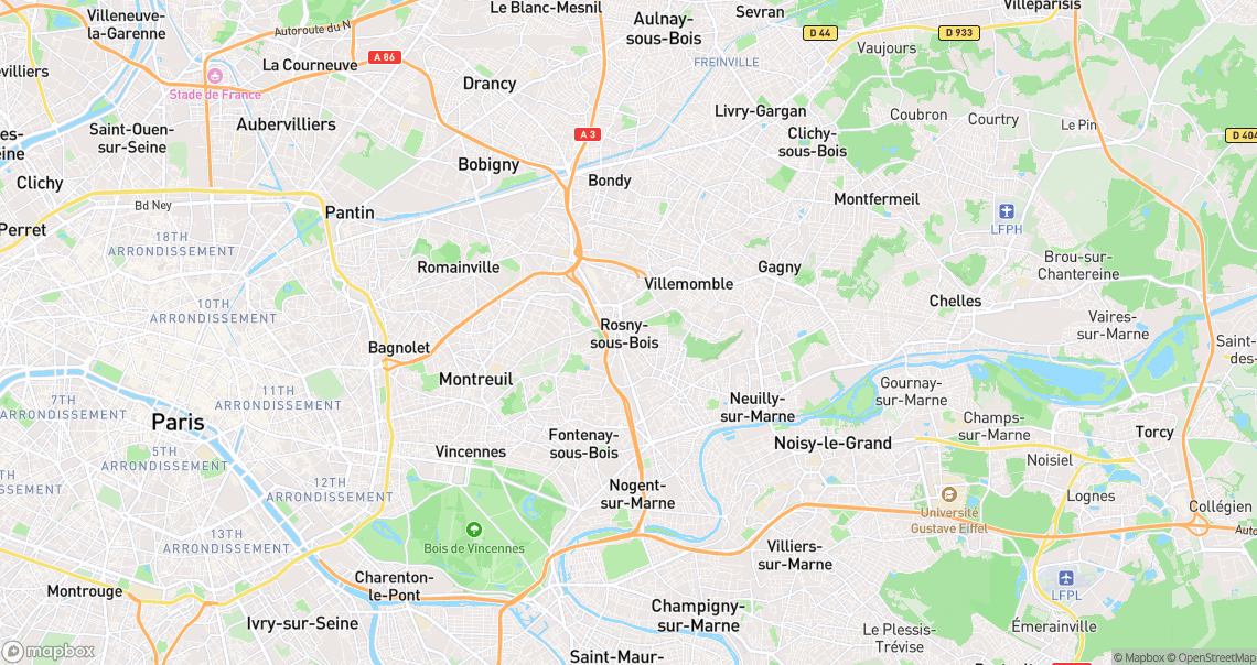 Localisation de la voiture à Rosny-sous-Bois