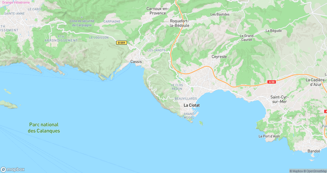 Localisation de la voiture à La Ciotat