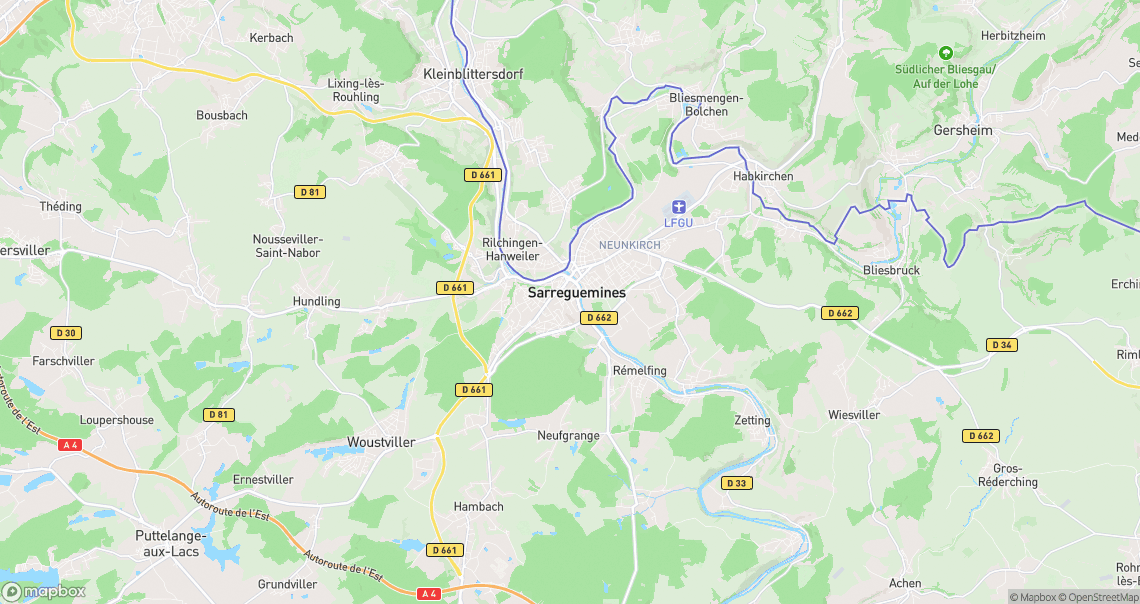 Localisation de la voiture à Sarreguemines
