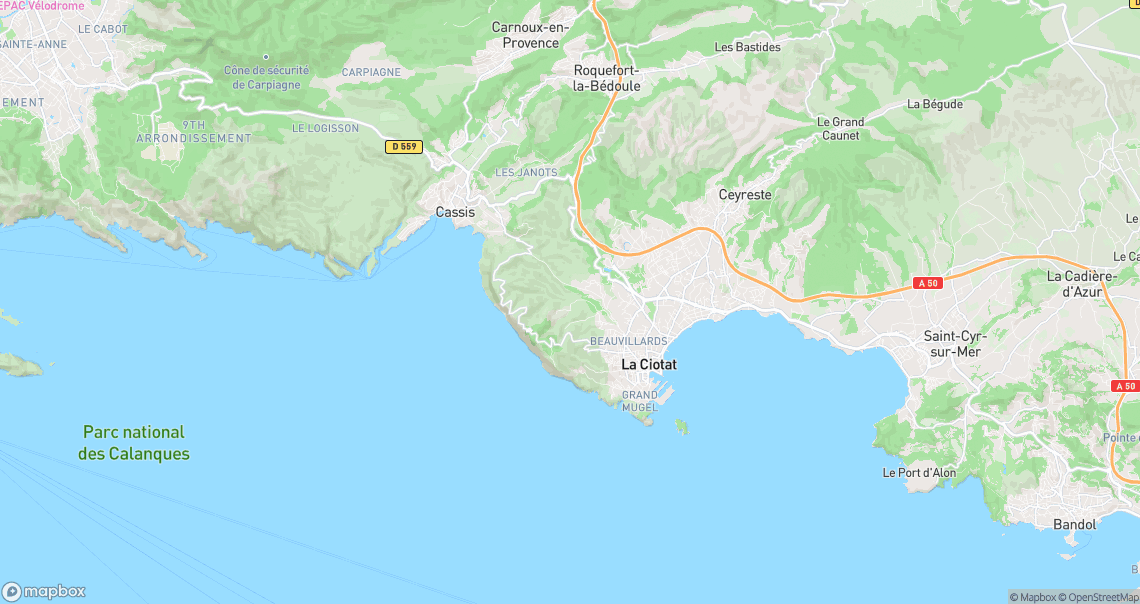Localisation de la voiture à La Ciotat