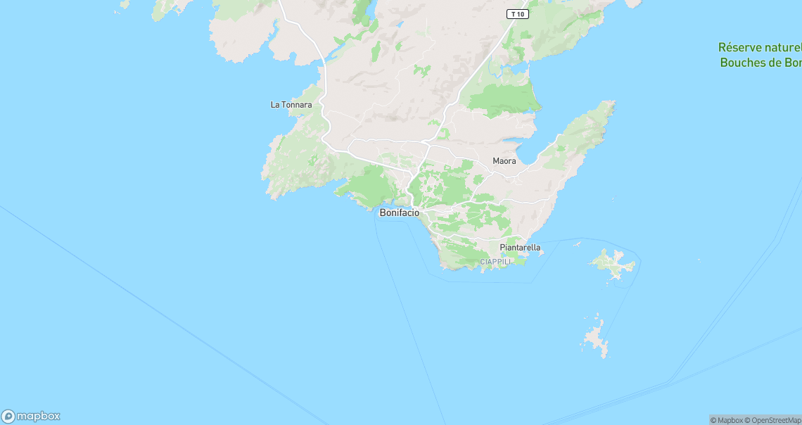 Localisation de la voiture à Bonifacio