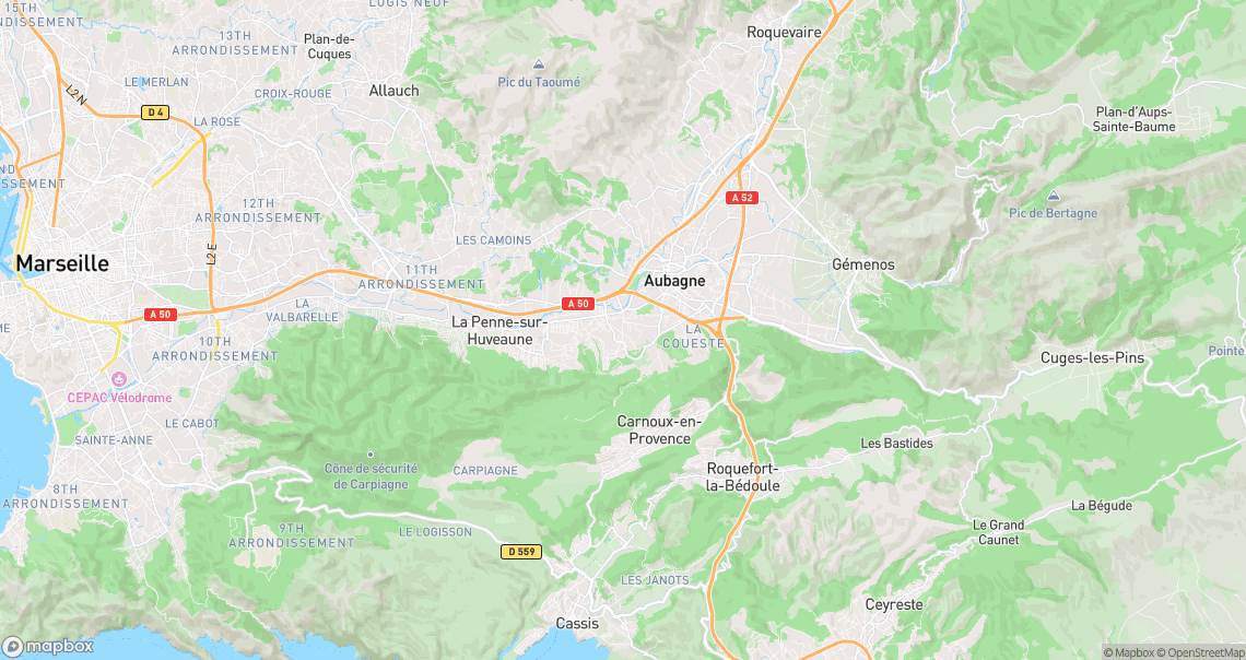 Localisation de la voiture à Aubagne
