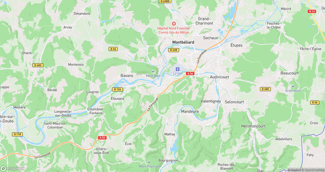 Localisation de la voiture à Voujeaucourt