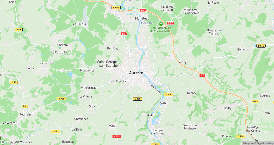 Localisation de la voiture à Auxerre