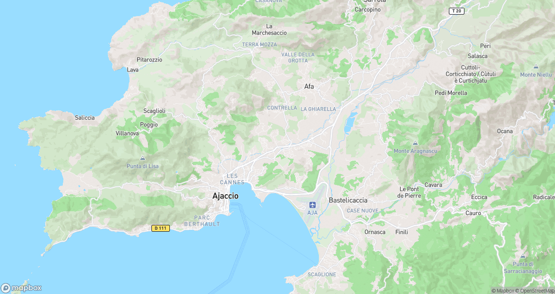 Localisation de la voiture à Ajaccio