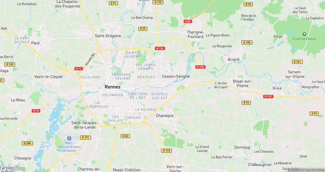 Localisation de la voiture à Cesson-Sévigné