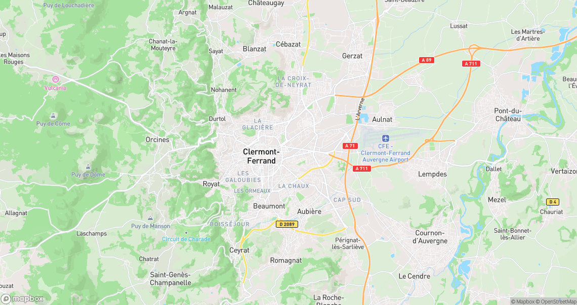 Localisation de la voiture à Clermont-Ferrand