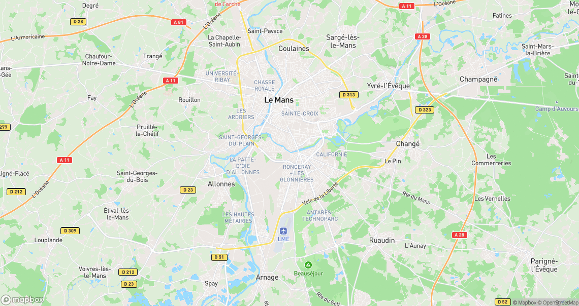 Localisation de la voiture à Le Mans