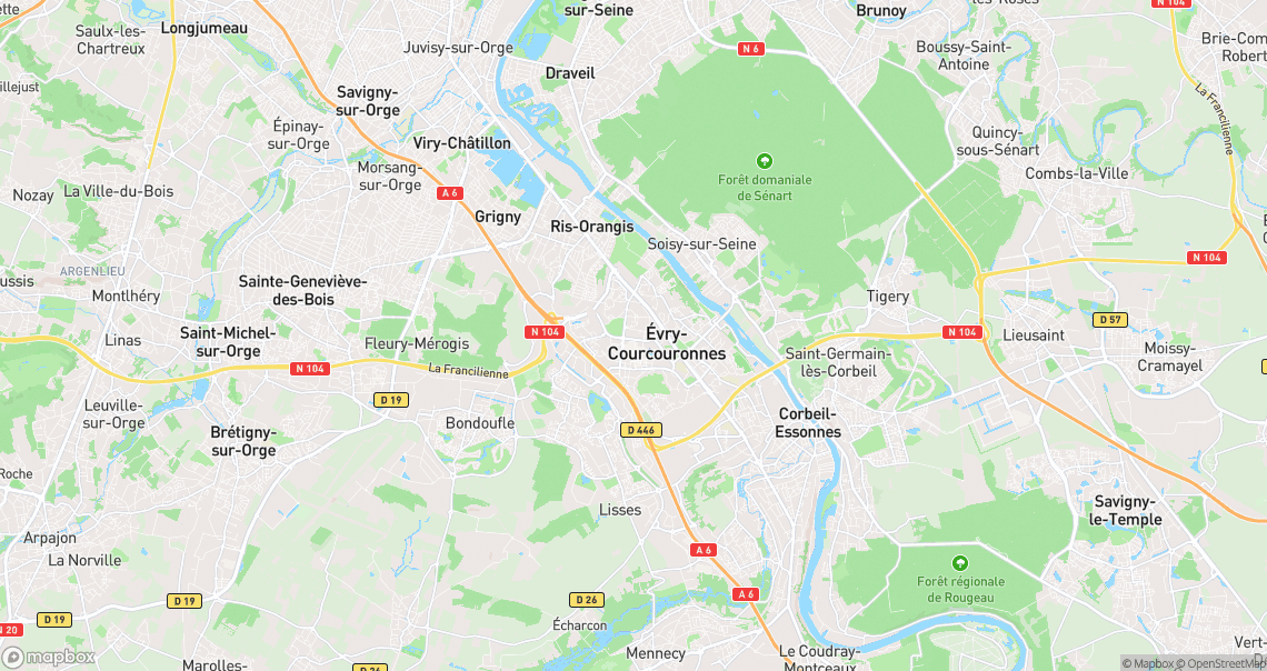 Localisation de la voiture à Évry-Courcouronnes