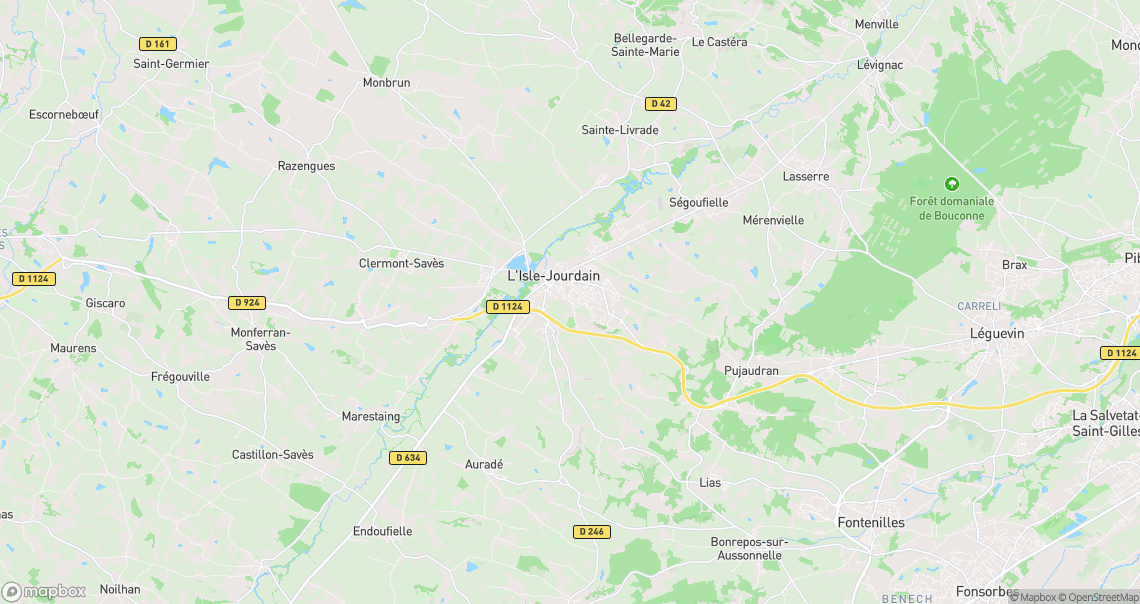 Localisation de la voiture à L'Isle-Jourdain