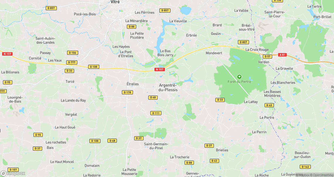 Localisation de la voiture à Argentré-du-Plessis