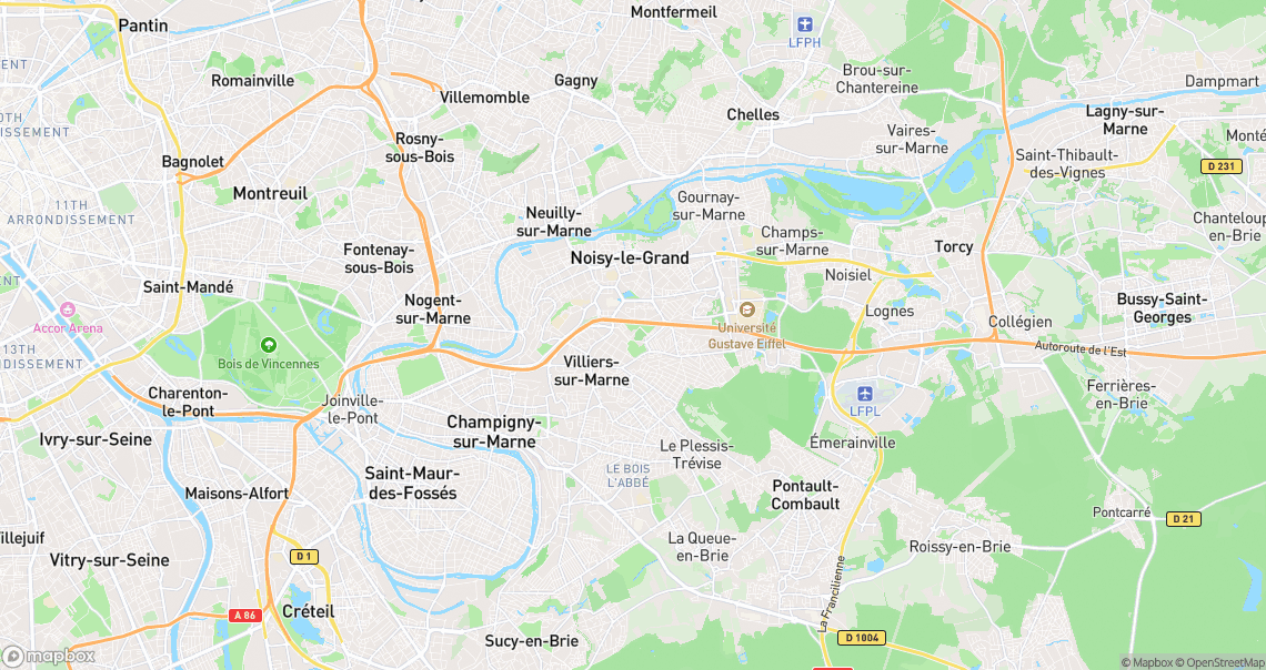 Localisation de la voiture à Noisy-le-Grand
