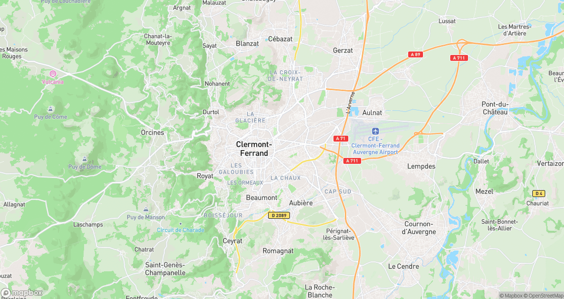 Localisation de la voiture à Clermont-Ferrand