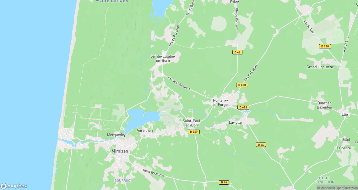 Localisation de la voiture à Saint-Paul-en-Born